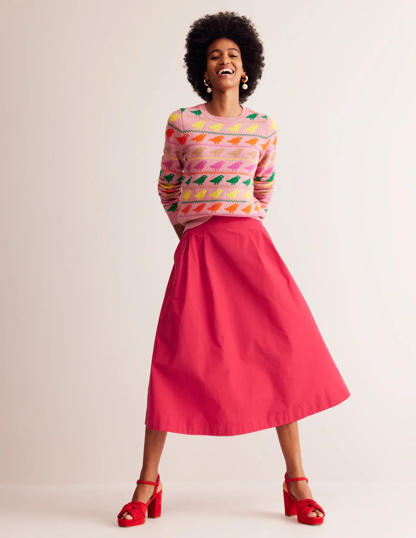 Isabella Taffeta Midi Skirt | Boden UK