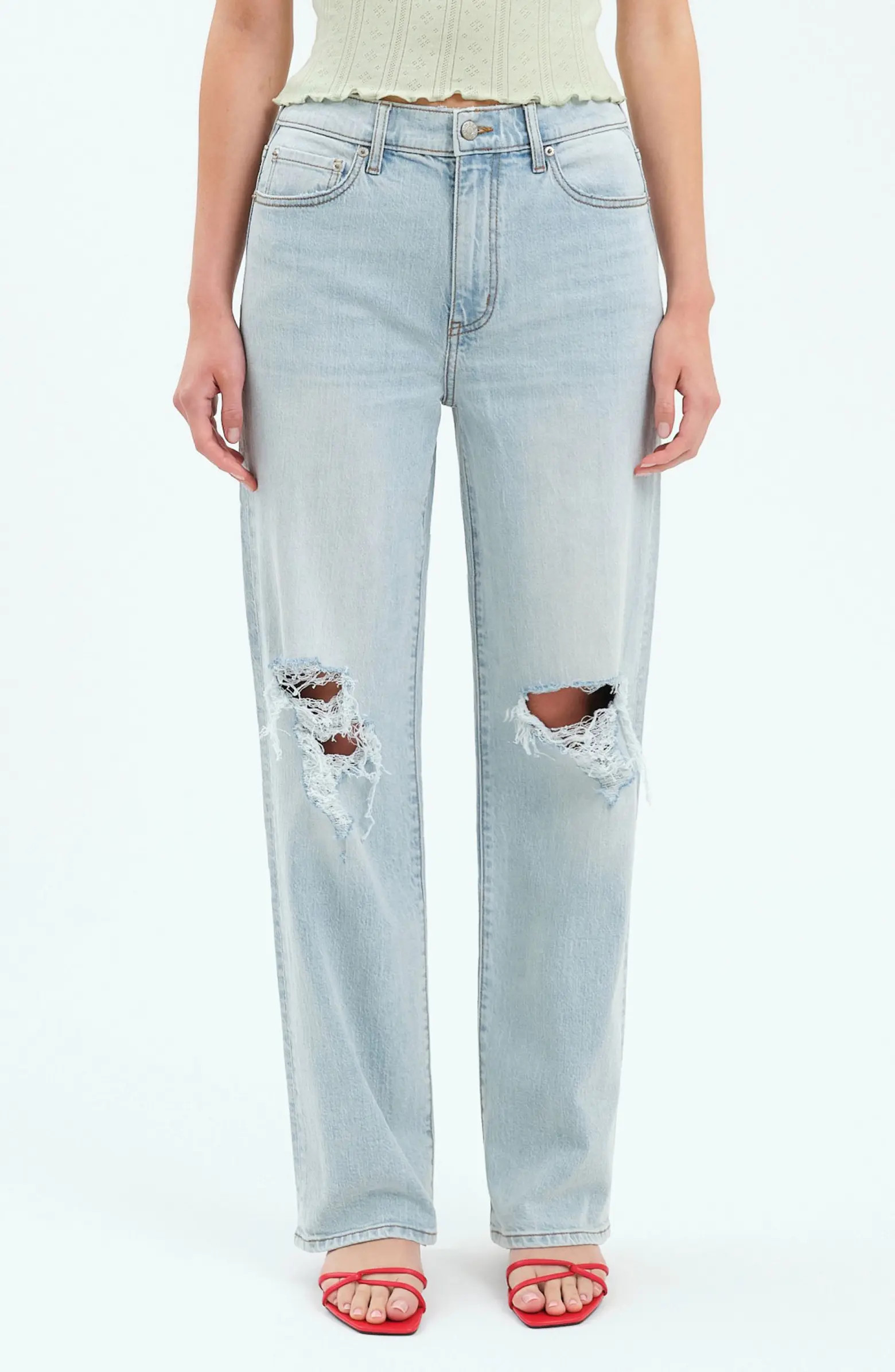 1999 Ripped High Waist Straight Leg Jeans | Nordstrom