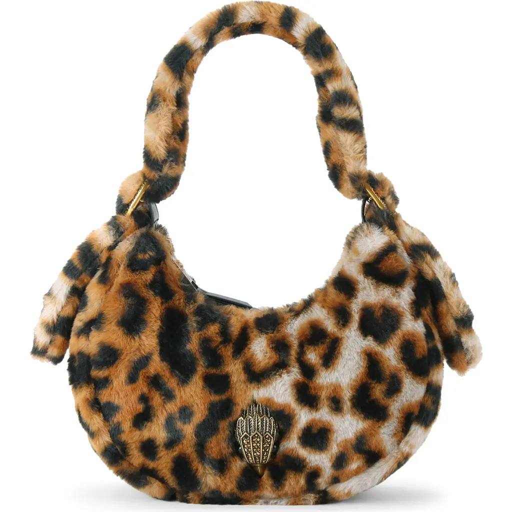 Kurt Geiger London Small Kensington Puff Faux Fur Hobo Bag in Open Brown at Nordstrom | Nordstrom