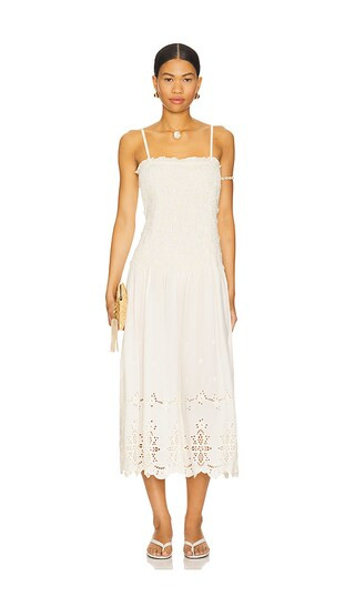 Daphne Midi Dress in Ivory | Revolve Clothing (Global)