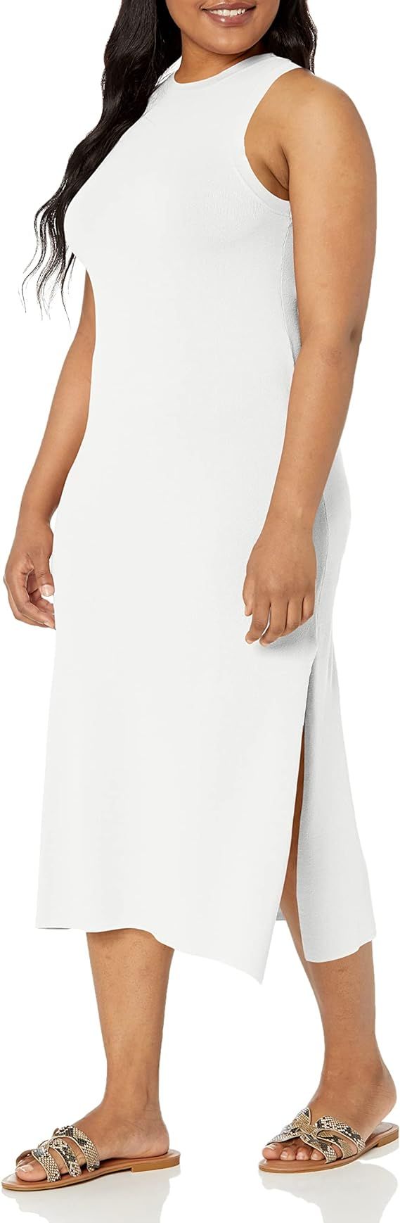 The Drop Women's Gabriela High Neck Cut-in A-line Side-Slit Maxi Sweater Dress | Amazon (US)