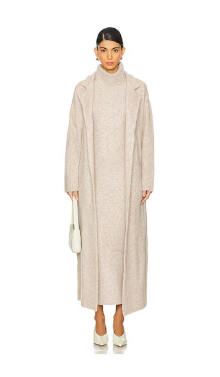Jona Maxi Sweater Coat in Beige | Revolve Clothing (Global)