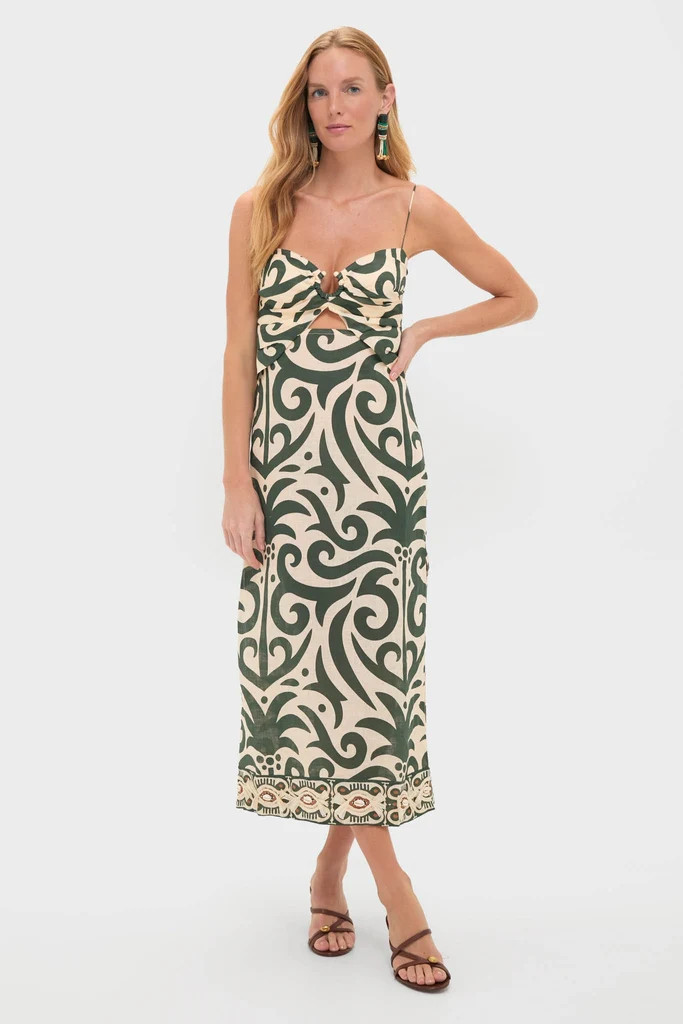 Ecru and Green Water Adventure Midi Dress | Tuckernuck (US)