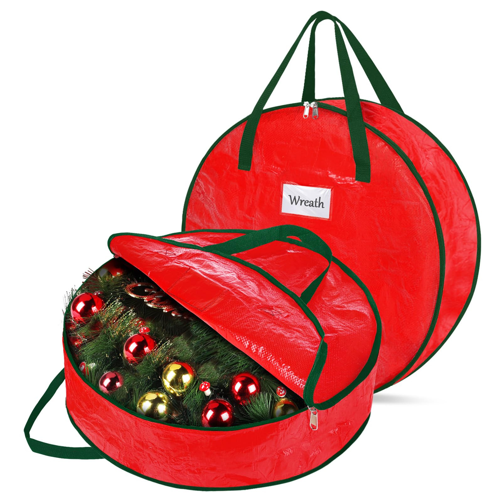 DeckTheHalls Christmas Wreath Storage Container, 2-PACK Waterproof Christmas Storage with Secure ... | Amazon (US)