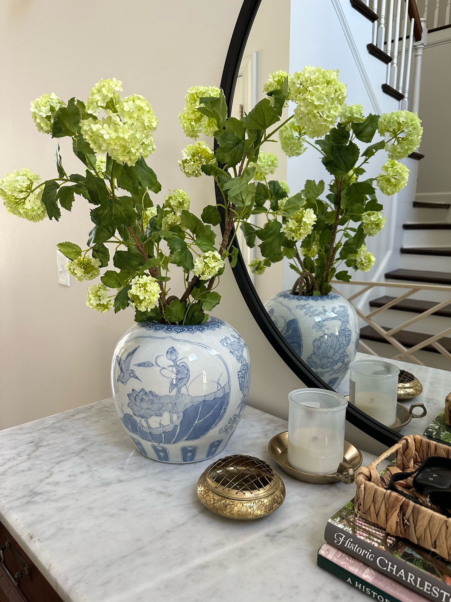 Blown away by how realistic these Faux snowball bush stems look! Shop these stems and my favorite painted ginger jar. 

#LTKhome #LTKSeasonal