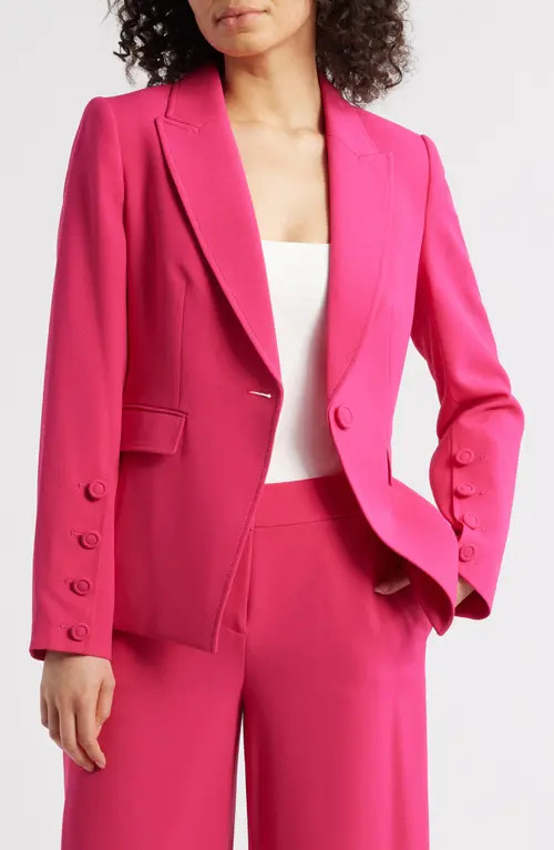 Tahari ASL One-Button Blazer in Raspberry at Nordstrom, Size 4 | Nordstrom