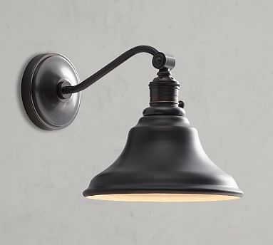 Curved Arm Curved Metal Bell Sconce | Pottery Barn (US)
