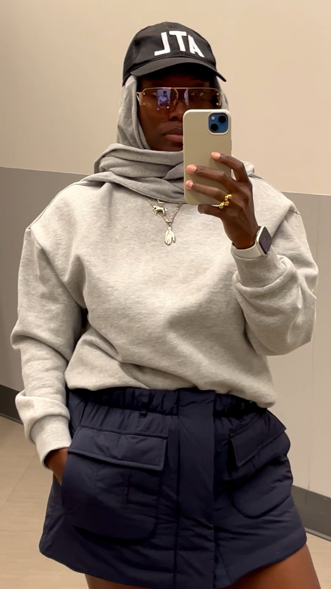 Love this KBB combo. Paired the wrap sweatshirt with the skirt! 