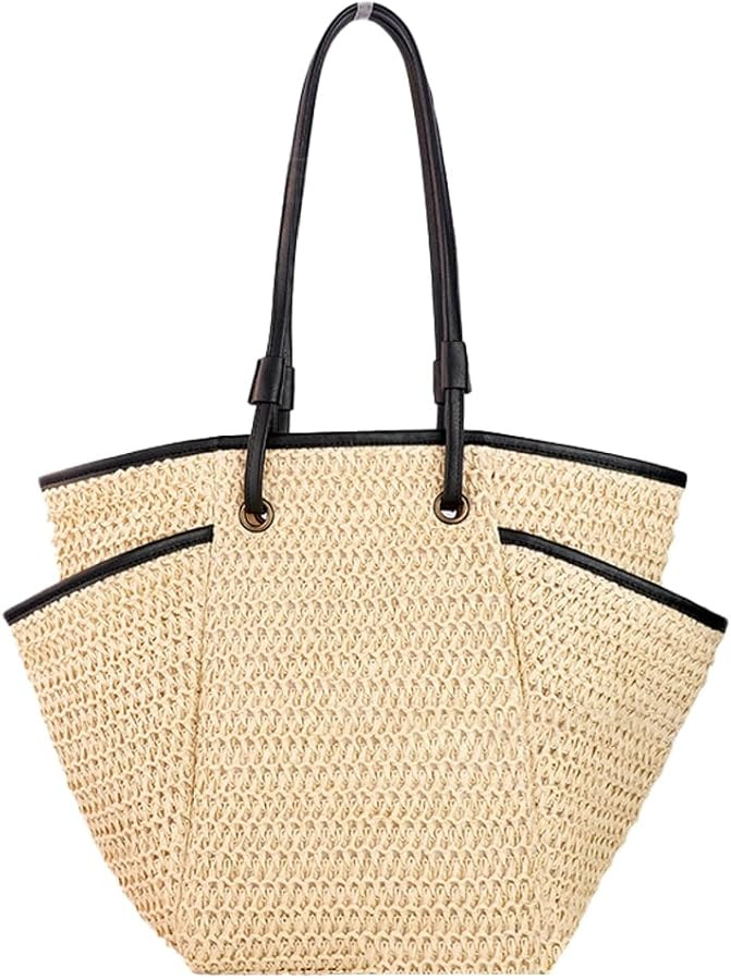 Large Straw Beach Bags for Women Summer Woven Tote Bag Shoulder Handbags 2024 | Amazon (US)