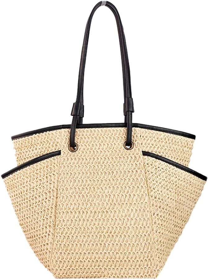 Large Straw Beach Bags for Women Summer Woven Tote Bag Shoulder Handbags 2024 | Amazon (US)
