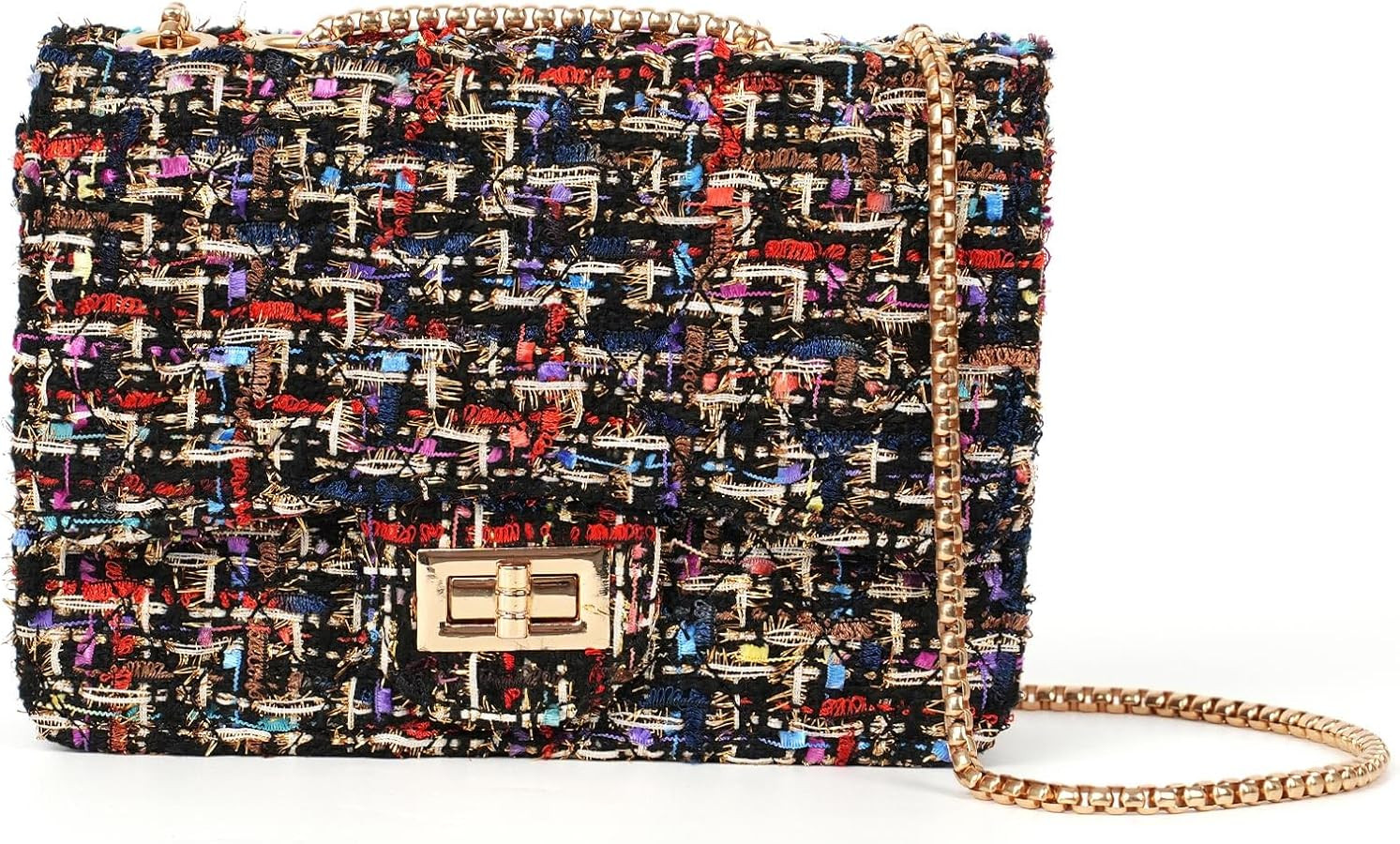 Women's Tweed Plaid Shoulder Bag Trendy Purse Handbag PU Leather Crossbody Evening Bag Quilted Sa... | Amazon (US)