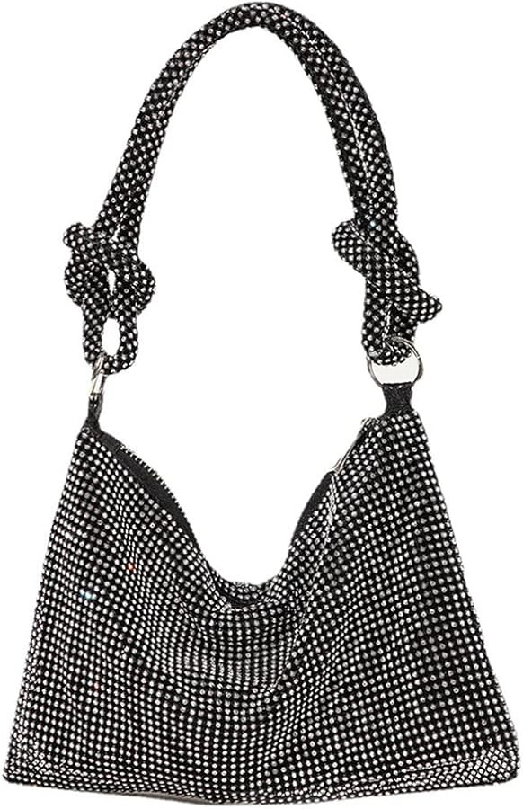 Rhinestone Purses for Women Chic Sparkly Evening Handbag Bling Hobo Bag Shiny Silver Clutch Purse... | Amazon (US)