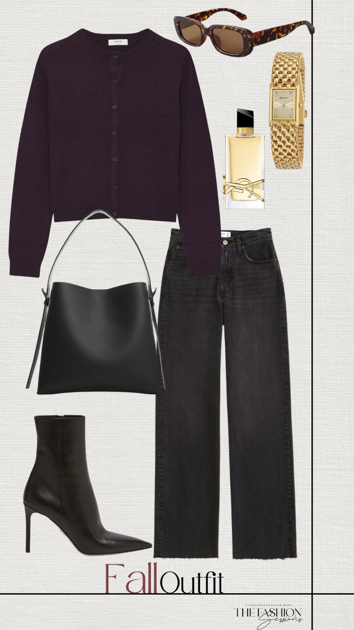 Fall Outfit | Burgundy Cardigan | Black Jeans | Ankle Boots | Tote Bag | Gold Watch | YSL |

#LTKShoeCrush #LTKFallSale #LTKSeasonal