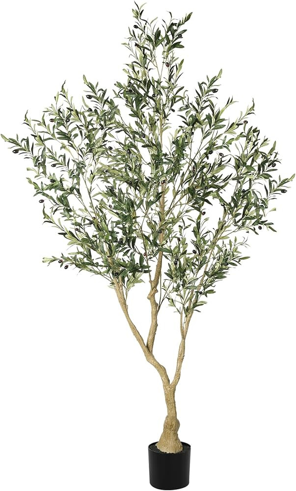 Olive Trees Artificial Indoor - Faux Olive Tree 7ft with Large Olive Branches and Lifelike Fruits... | Amazon (US)
