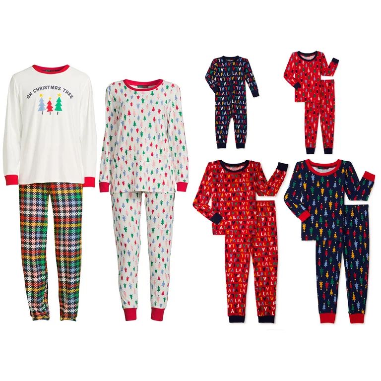 Derek Heart Christmas Trees Holiday Matching Family Christmas Pajamas Women's Sleepwear Set, 2-Pi... | Walmart (US)
