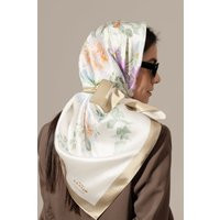 Hand-Painted Silk Scarf Summer Flowers Watercolor Design | Etsy (US)