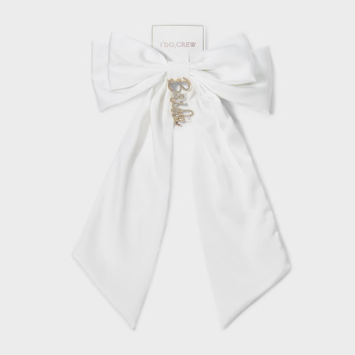 Rhinestone Bride Charm Hair Bow Barrette - White | Target