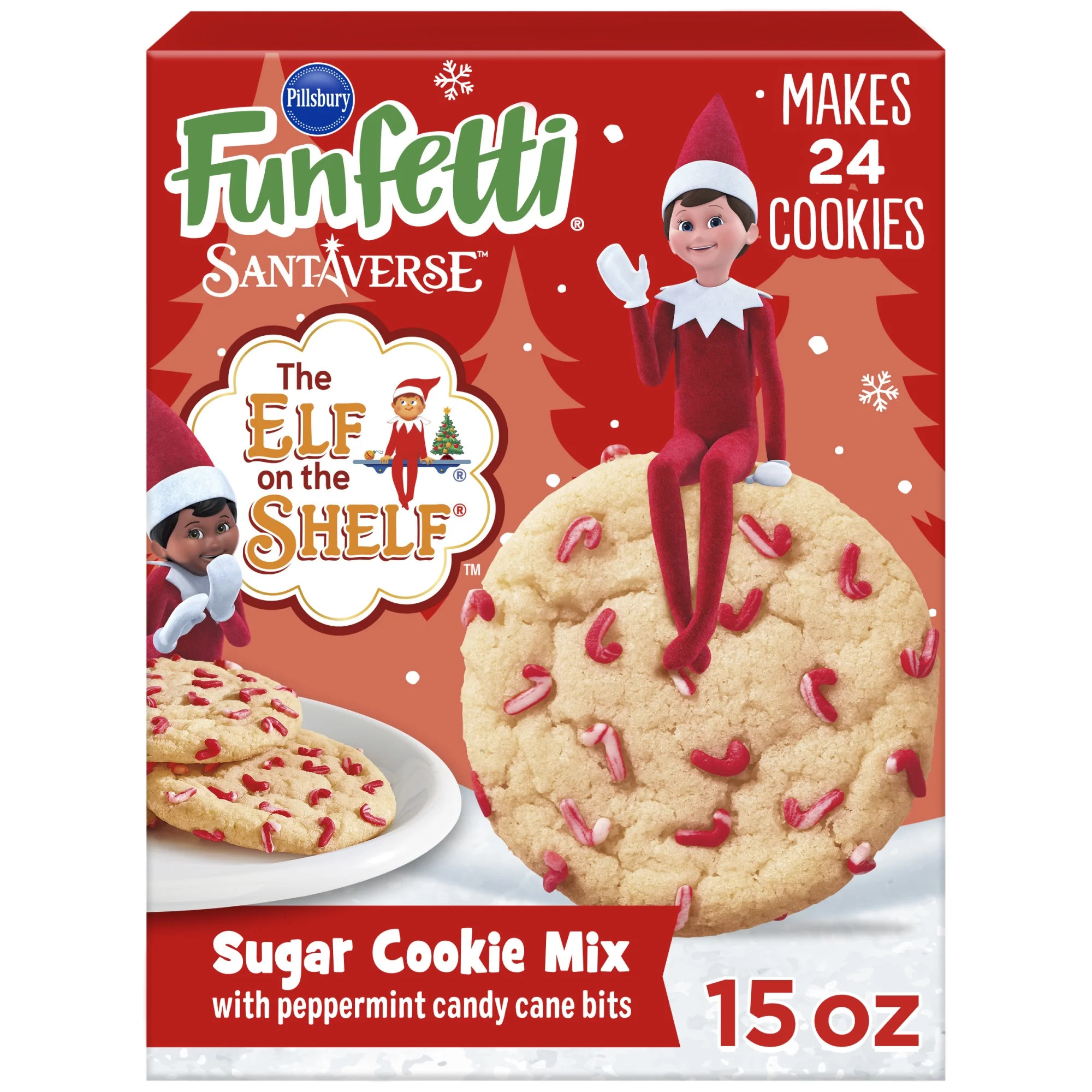 Pillsbury Funfetti The Elf on the Shelf Sugar Cookie Mix with Peppermint Candy Cane Bits, 15 oz B... | Walmart (US)