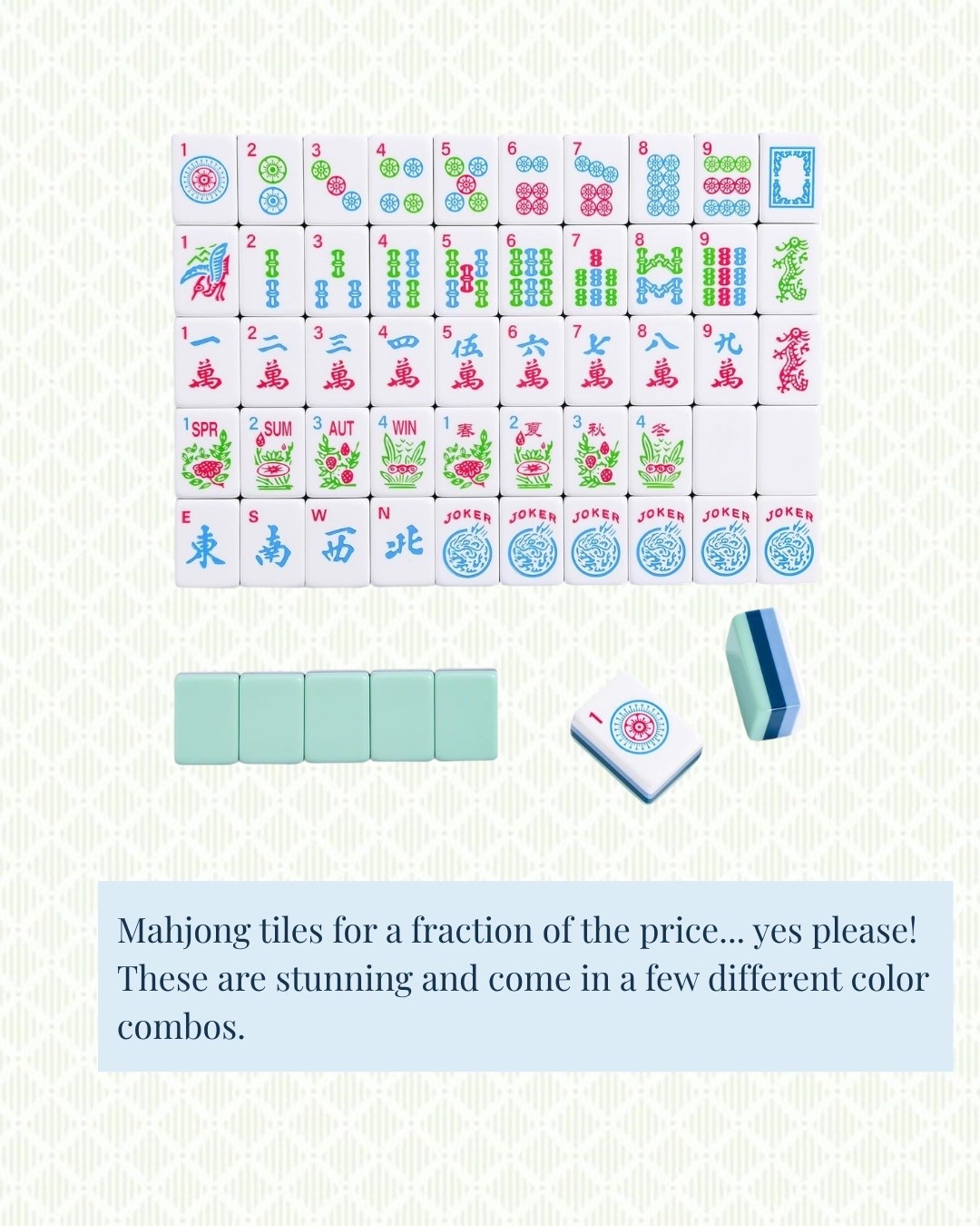 This game is seriously so much fun! This is such a great gift idea or fun purchase to make for the family!

Mahjong set, Mahjong tiles, Family Games

#LTKmomlife #LTKHome #LTKKids