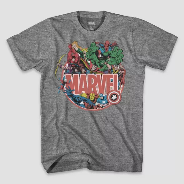 Men's Marvel Short Sleeve Graphic T-Shirt - Graphite Heather XXL | Target