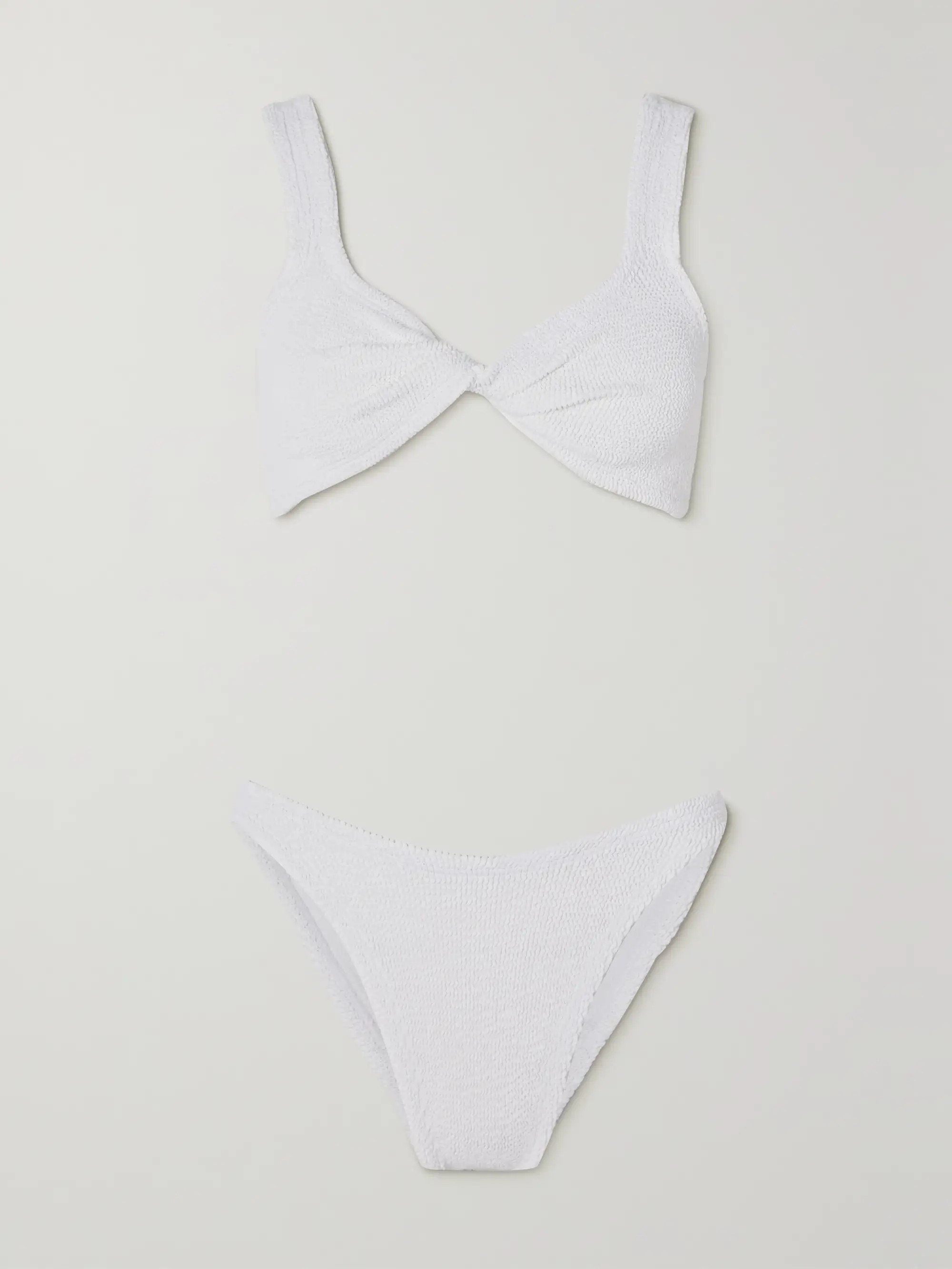 + NET SUSTAIN Juno twist-front seersucker bikini | NET-A-PORTER (US)