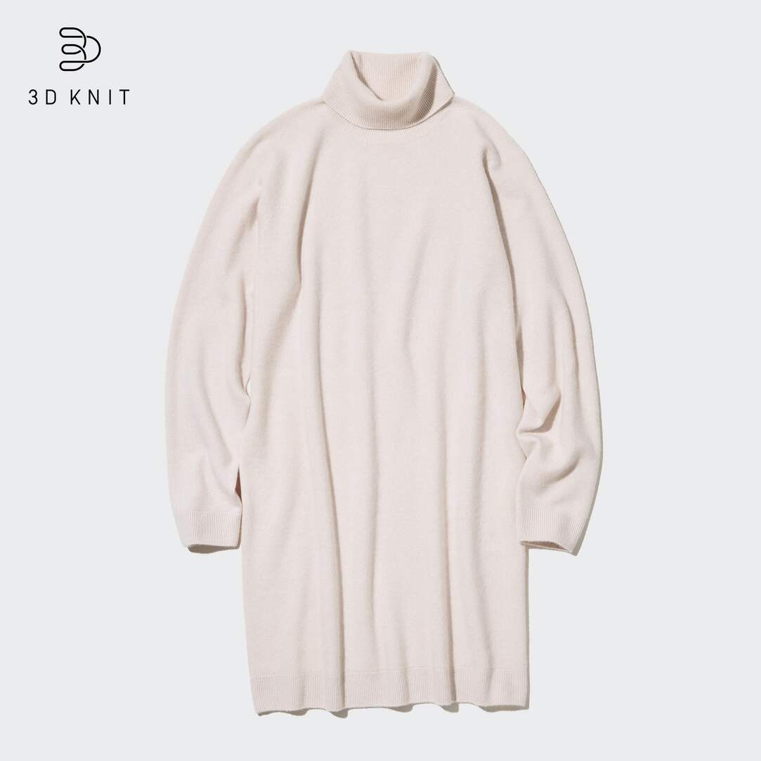 Robe en Cachemire Maille 3D Col Roulé | UNIQLO | Uniqlo FR