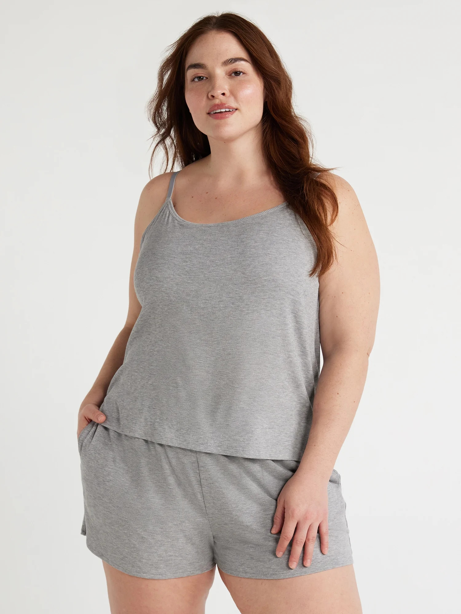 Joyspun Women's Ribbed Knit Sleep Camisole, Sizes S to 3X | Walmart (US)