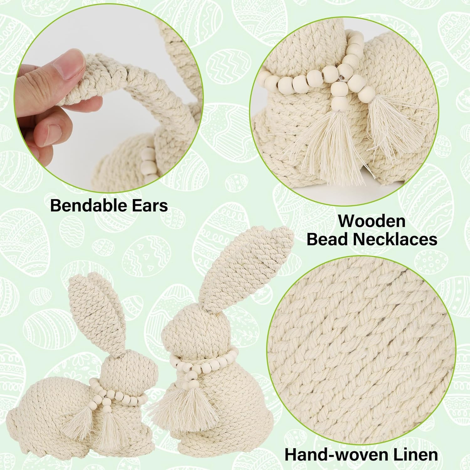 DR.DUDU 2 Pack Easter Bunny Figurines Decor, Rabbit Figurine Table Decorations, Spring Bunnies De... | Amazon (US)