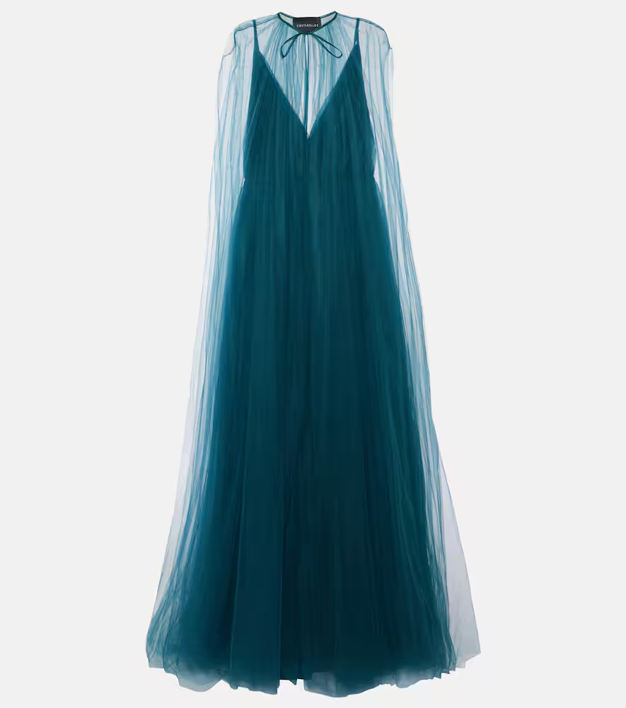 Costarellos Cassandra caped tulle gown | Mytheresa (DACH)