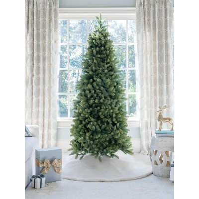King Of Christmas 7.5ft Artificial Slim Christmas Tree Unlit, Royal Fir Skinny Xmas Tree with Metal Stand, Green | Target