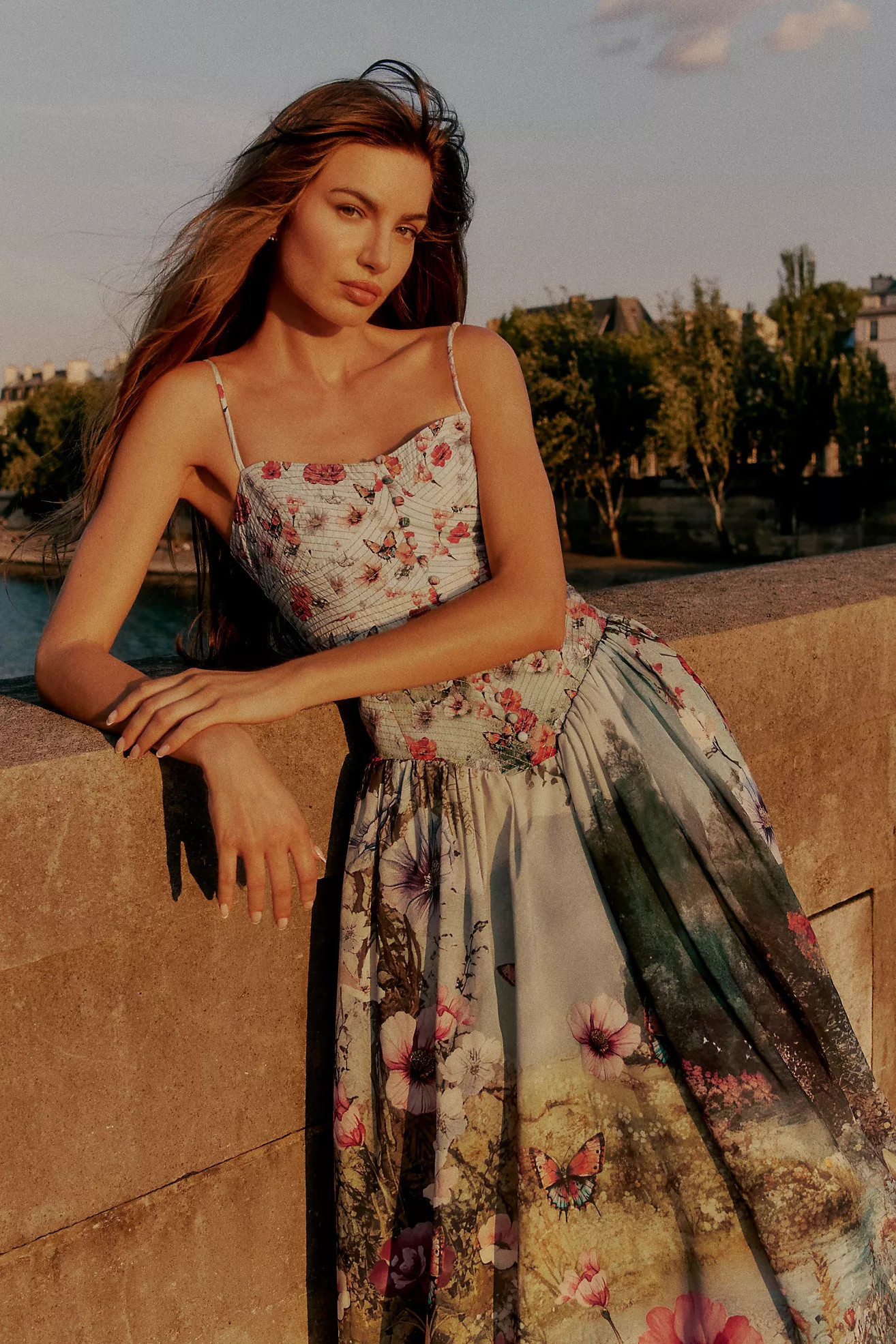 The Muse Basque-Waist Midi Dress | Anthropologie (US)