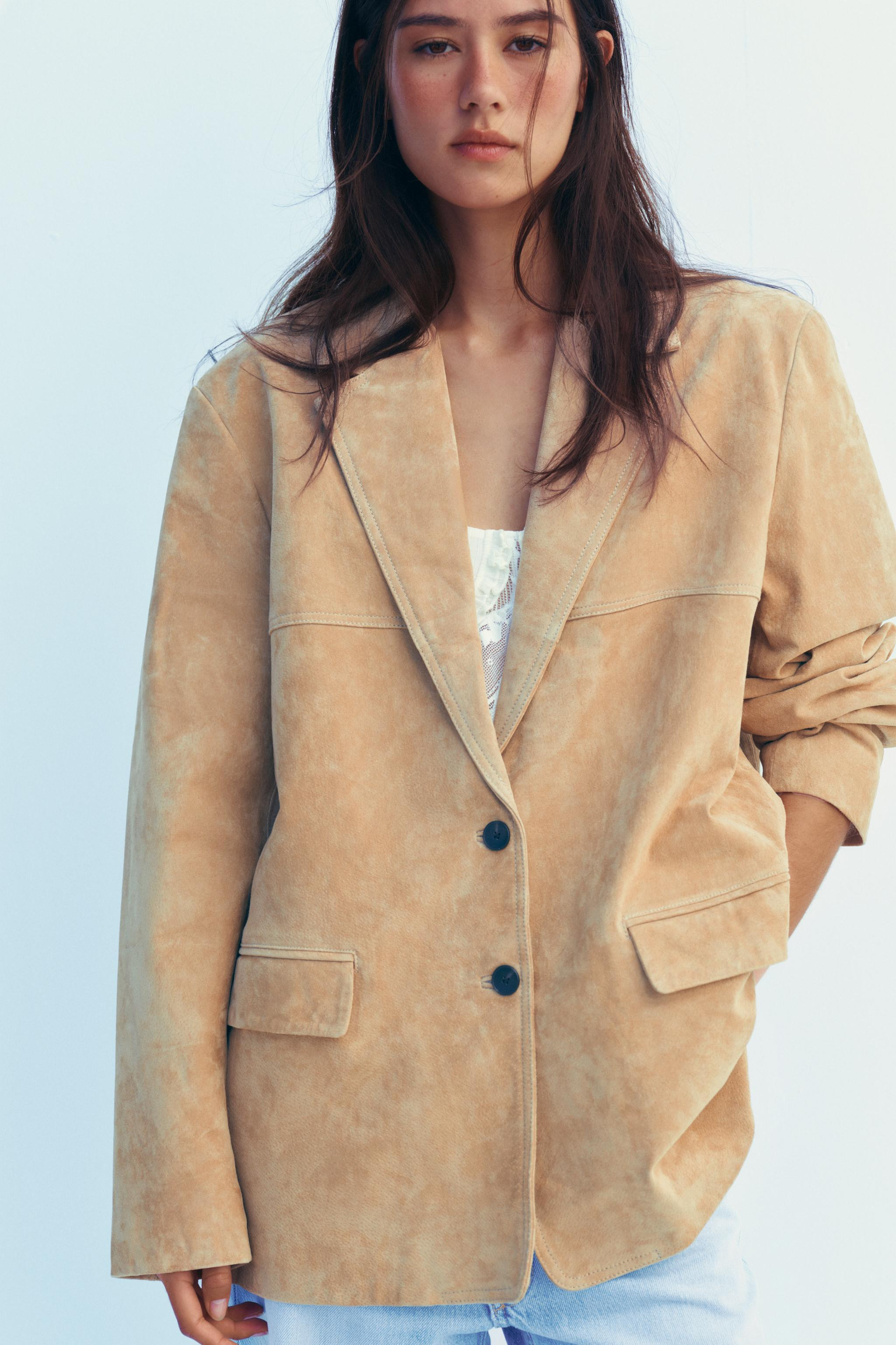 100% SUEDE LEATHER BLAZER | Zara UK