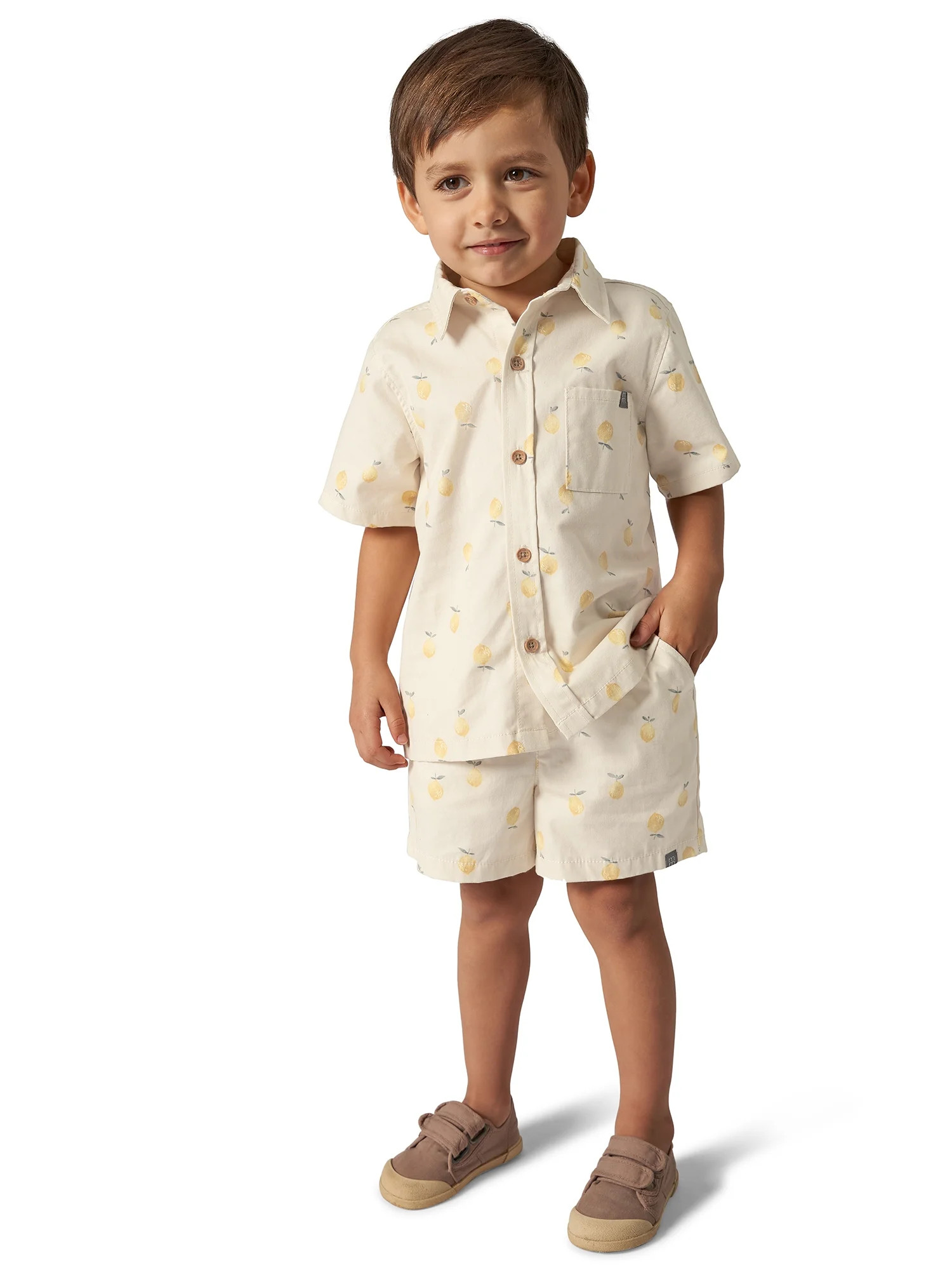 Modern Moments by Gerber Toddler Boy Resort Shirt and Short Outfit Set, 2-Piece, 12 Months - 5T -... | Walmart (US)