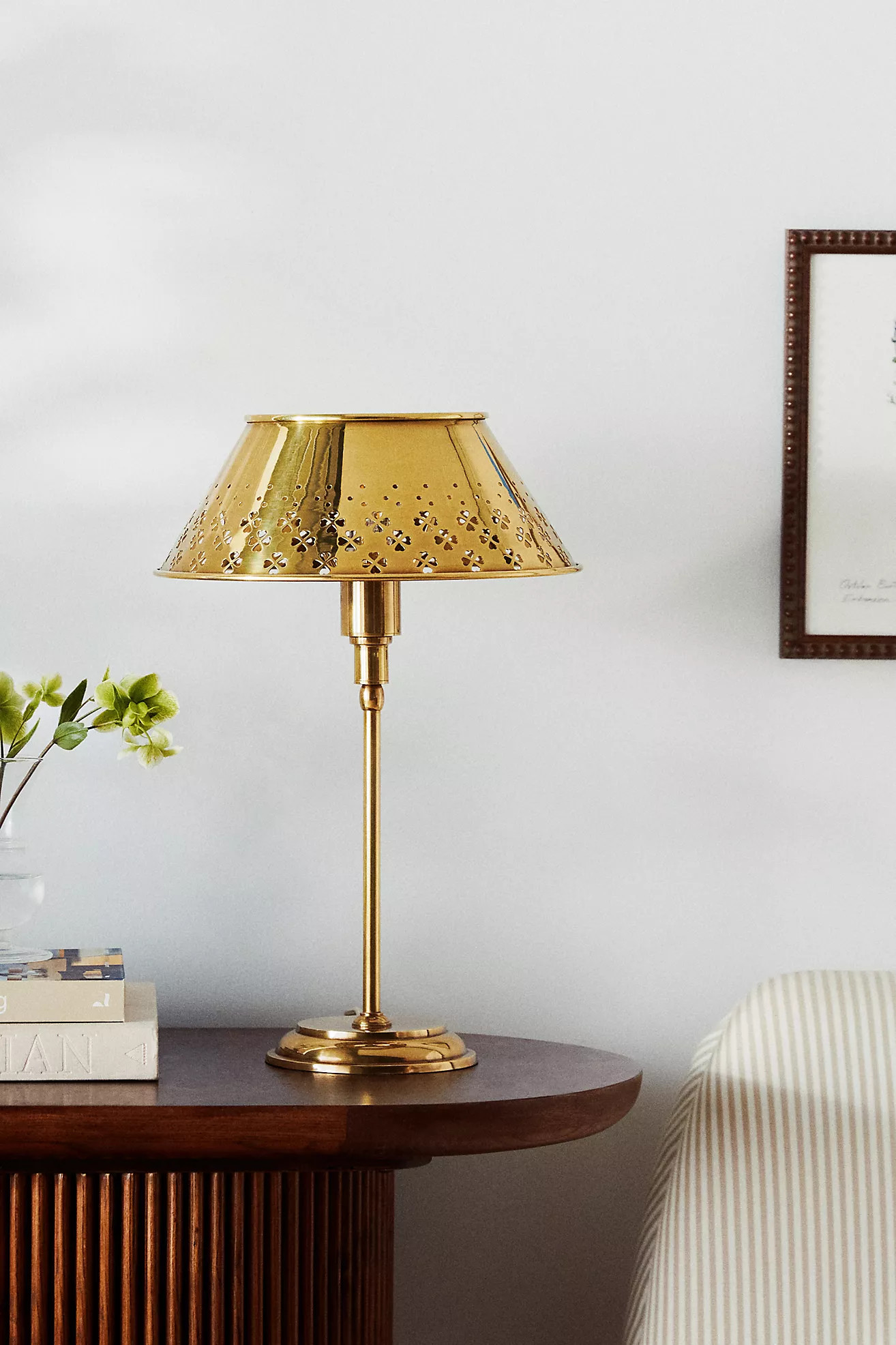 Amilia Enameled Brass Perforated Table Lamp | Anthropologie (US)