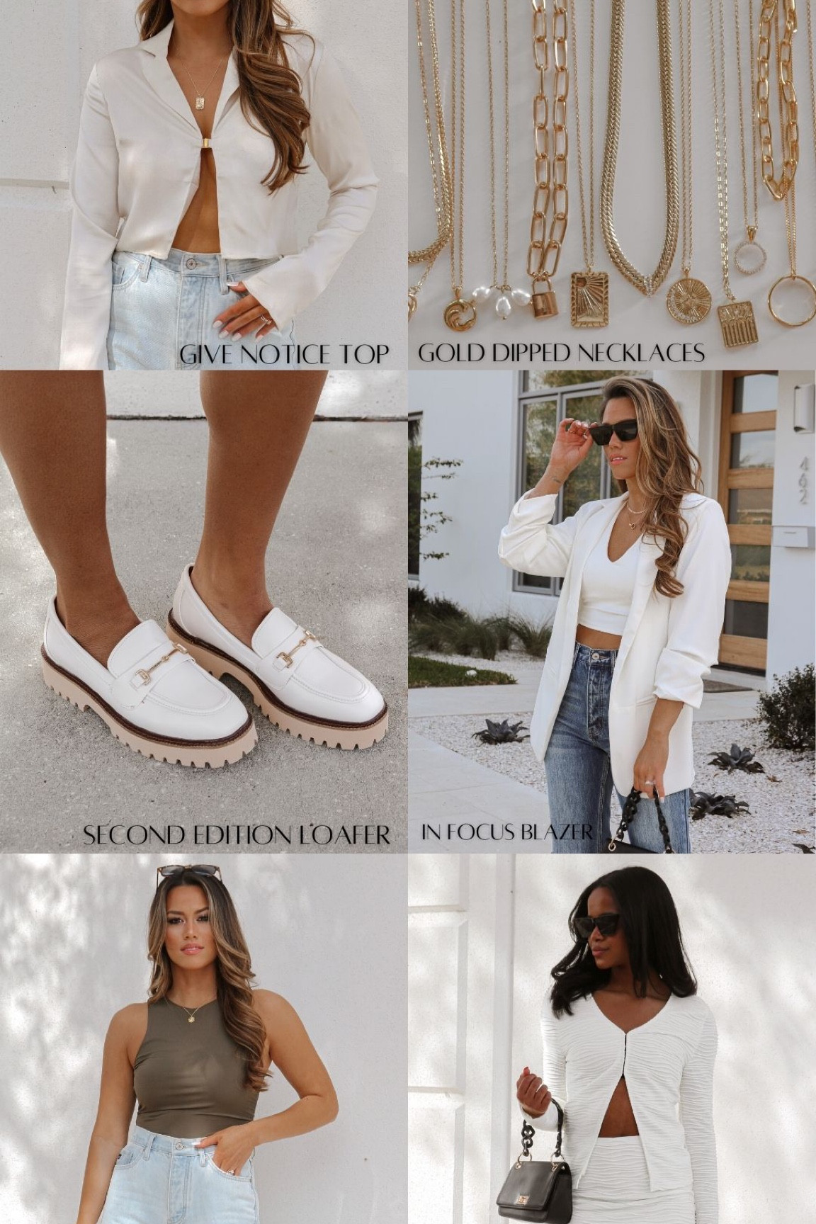  Chic white fresh new arrivals at Lauren Nicole! 

White blazer 
Loafers
Bodysuit
Gold jewelry
Blouse

#LTKunder100 #LTKstyletip #LTKSeasonal