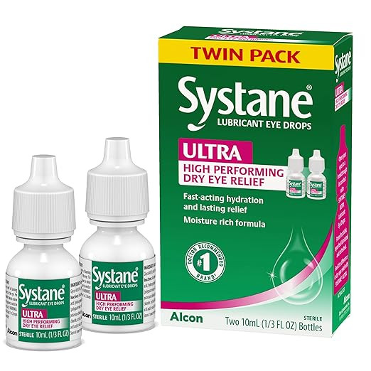 Systane Ultra Lubricating Eye Drops, Artificial Tears for Dry Eyes, Twin Pack, 10 ml each | Amazon (US)