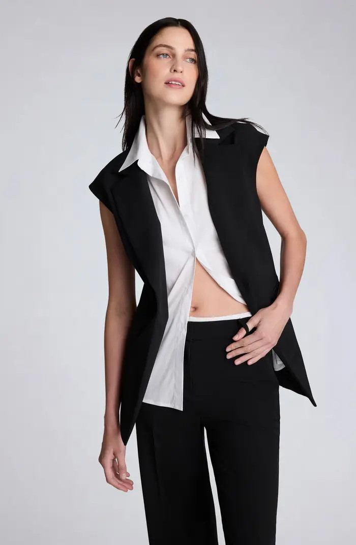 Kenneth Cole Luxe Twill Vest with Inset Shirt | Nordstromrack | Nordstrom Rack
