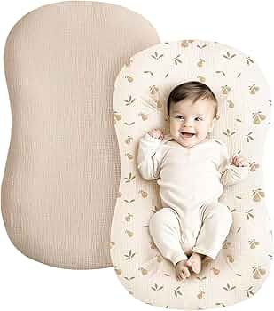 Konssy Muslin Baby Lounger Cover 2 Pack, 100% Cotton Newborn Lounger Cover, Soft and Breathable L... | Amazon (US)