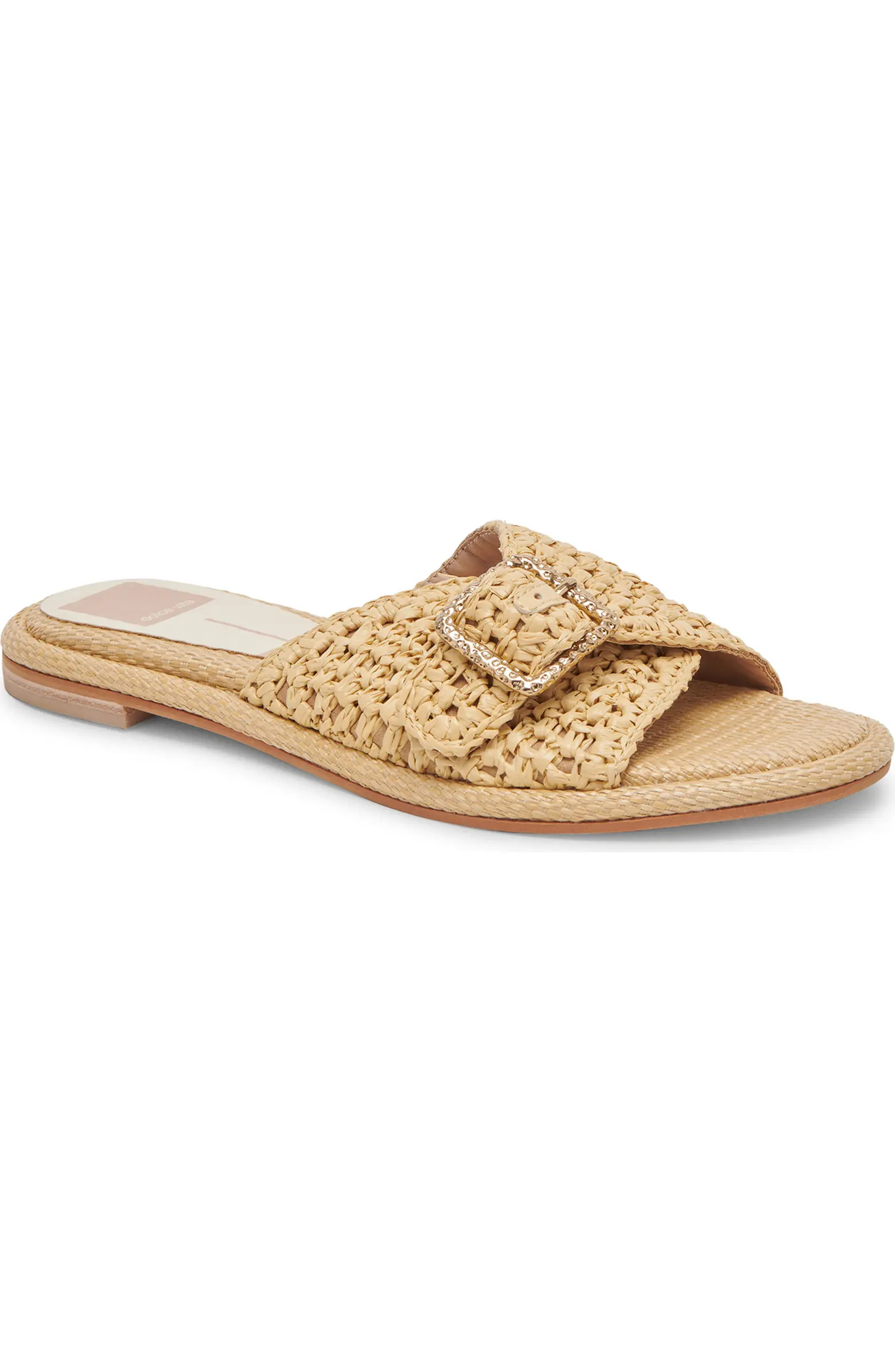Dolce Vita Alonzo Raffia Slide Sandal (Women) | Nordstrom | Nordstrom