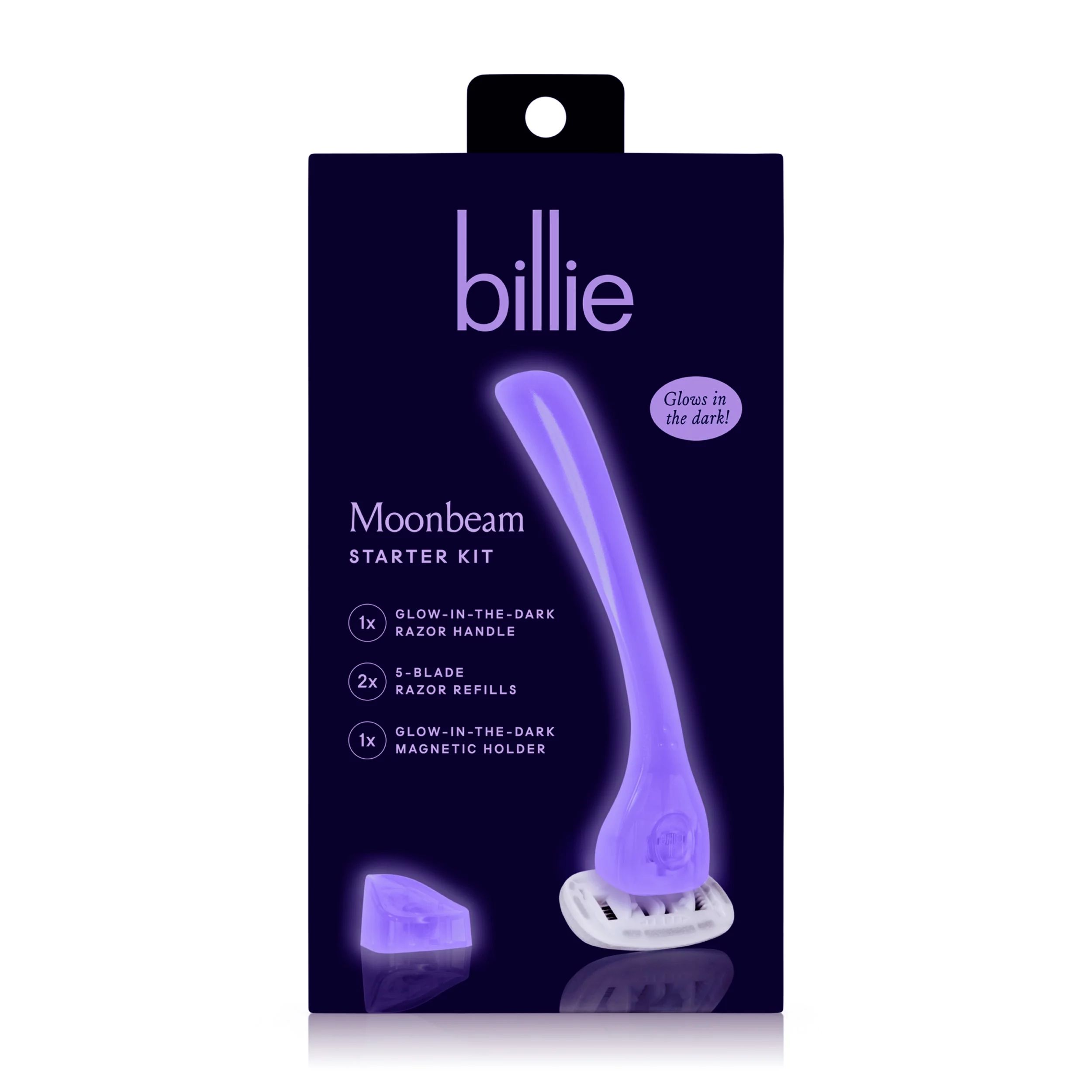 Billie Women’s Razor Kit - 1 Handle + 2 x 5-Blade Refills + Magnetic Holder - Moonbeam | Walmart (US)