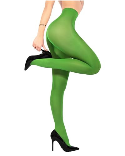 sofsy Fade-Resistant Green Tights for Women - Italian-Made 40 Den Solid Colored Opaque Pantyhose | Durable High-Waist Nylon Stockings | Clover Green – Medium | Amazon (US)