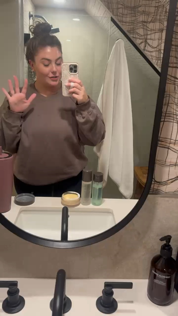 Get unready with me — my evening routine 🧼🫧 wearing size XXL Tall in crewneck for an oversized look. 

#LTKStyleTip #LTKBeauty