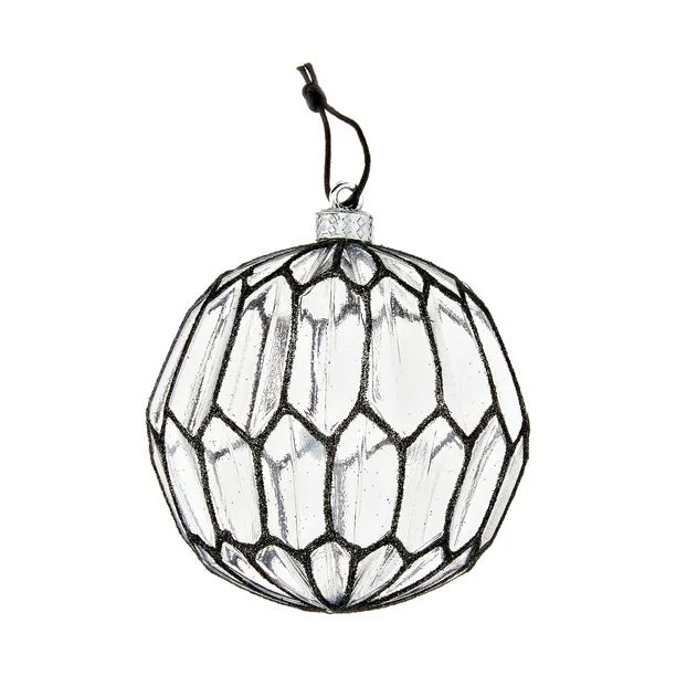 Holiday Time Clear & Black Christmas Ornaments, 4 Count - Walmart.com | Walmart (US)
