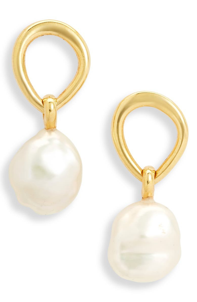 Nura Freshwater Pearl Drop Frontal Hoop Earrings | Nordstrom | Nordstrom