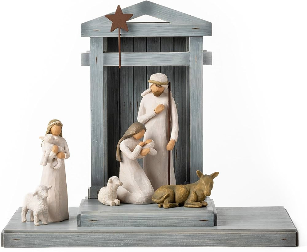 Willow Tree Nativity Deluxe: Starter Figures Plus Crèche, 7-Piece Set | Amazon (US)