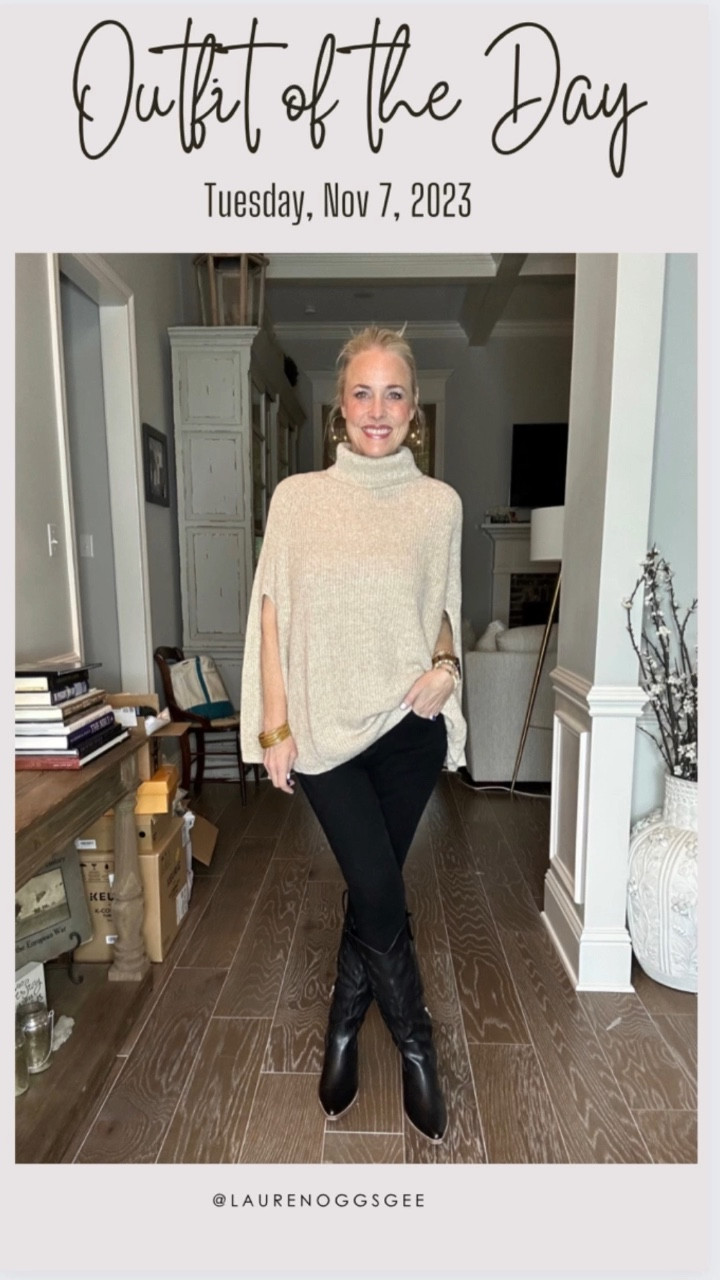 This is another great size-inclusive Fall look for women of ANY size. 

If I were just a bit shorter or not wearing it to teach high school boys, I’d be wearing this cape with leggings. If you are below 5’8, I’d say that is a great option. I paired it with black skinny jeans instead, and that opens up so many more options. The cape can be worn with a tank (or nothing) underneath on warmer days and with a long sleeve shirt or other warm layer underneath on colder days. 

It comes S-XL. I’m wearing a medium but could easily have sized down to a small. If you are typically a 2XL or 3XL, I would think you could definitely get the XL. 

It comes in 11 color options, and I’m in the light apricot. Will definitely be getting it in at least one other color. It’s really that good!

As a reminder for reference:
I’m 53
5’8
140 lbs
6/8/M

#LTKover40 #LTKplussize #LTKmidsize