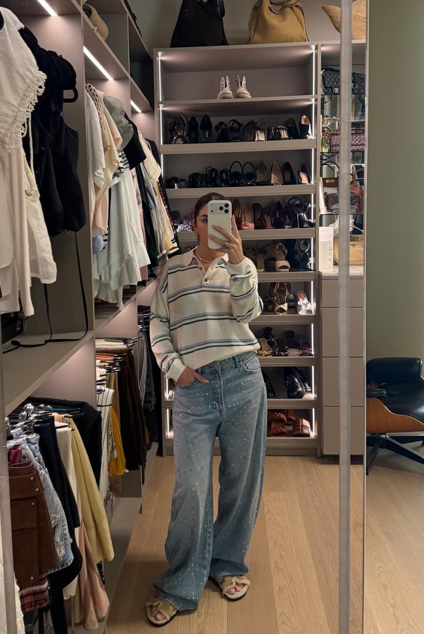 Rugby long sleeves and embellished jeans for errands around the beach. 

#LTKgrwm #LTKootd #LTKdayinmylife