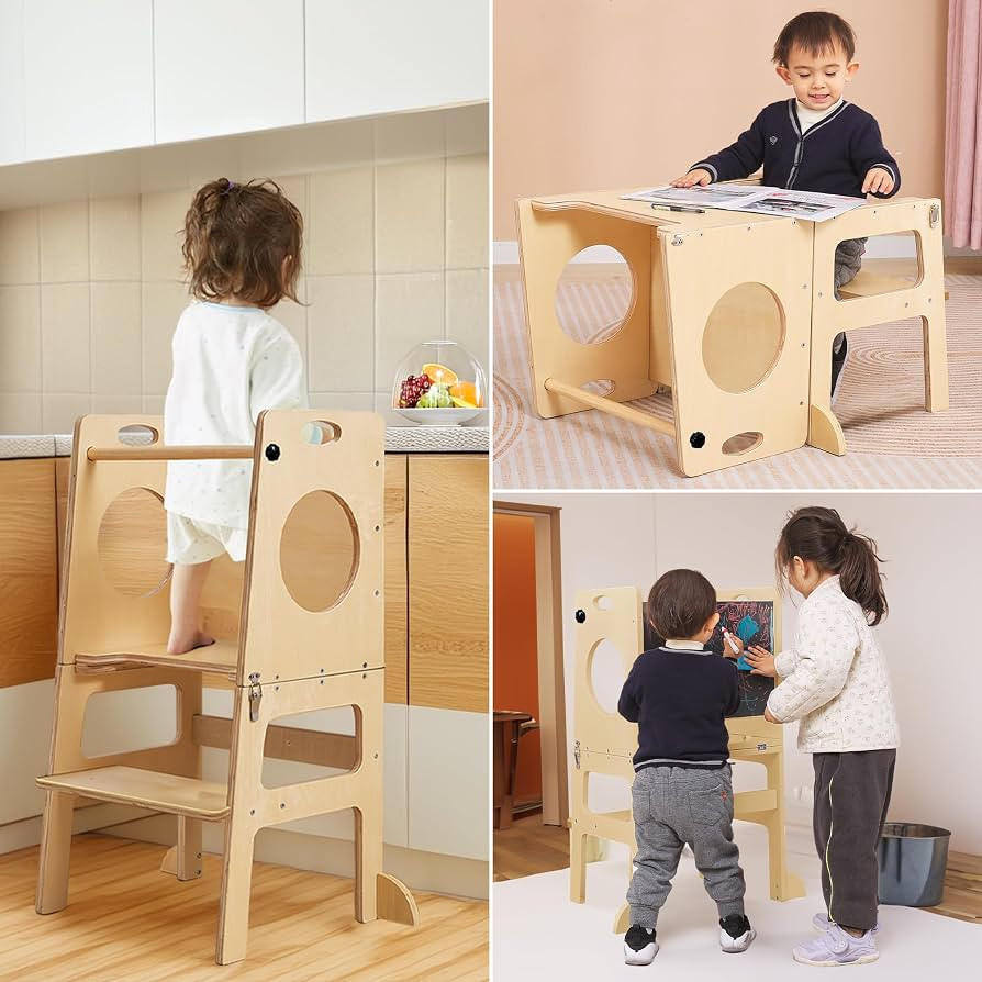 Toddler Tower Step Stool for Kids Kitchen Stool Helper Toddler Standing Tower Foldable Toddler Ta... | Amazon (US)
