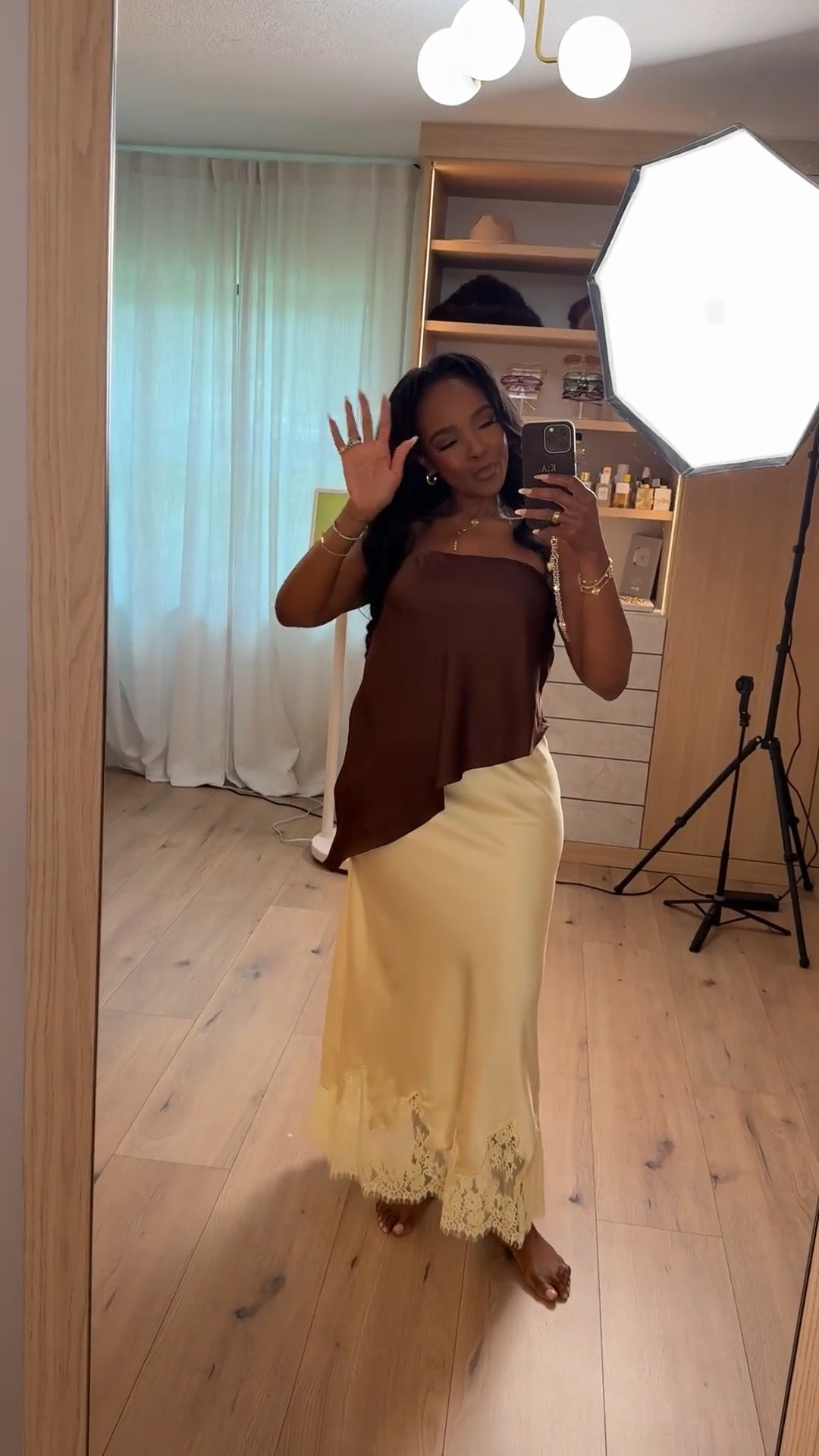 Scroll to shop this effortlessly elevated neutral look 🤎

The chocolate satin-style top paired with this lace detail skirt gives the prettiest rich girl aesthetic without trying too hard. Feminine, classy, and lightweight for summer while still looking polished and expensive. Such a good mix of soft textures and neutral tones that can be styled multiple ways.

Perfect for vacation dinners, brunch, date nights, resort wear, girls night, and summer events.

📏 Measurements: 5’4”, 140 lbs, 34D-27-40, Size Small

Save this look for your next classy neutral outfit inspo ✨

neutral outfit inspiration, chocolate brown outfit, satin top outfit, feminine classy style, elegant summer outfit, resort wear women, vacation dinner outfit, elevated neutral fashion, lace skirt styling, rich girl aesthetic, chic summer outfits, effortless feminine fashion

Follow me on Instagram and YouTube @kirasfashionfinds

#LTKStyleTip #NeutralStyle #SummerFashion