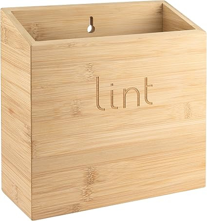 Bamboo Magnetic Lint Trash Can Wall Mount Lint Holder Bin for Laundry Room Lint Box for Laundry R... | Amazon (US)
